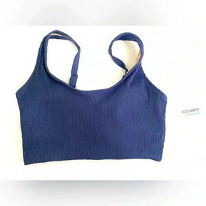 NWT Old Navy Small Light Support blue Ribbed Bralette Bra